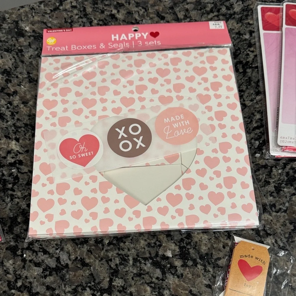 Valentine's Day Party treat gift bag Set - Red and Pink NEW